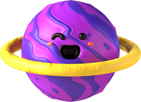 3D Saturn Space Character